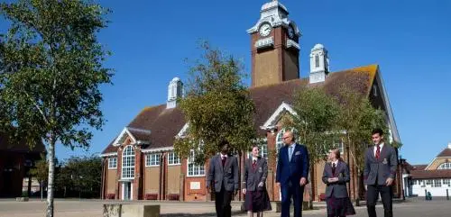 Pupils at the Duke of York's Royal Military School, a state boarding school in Dover